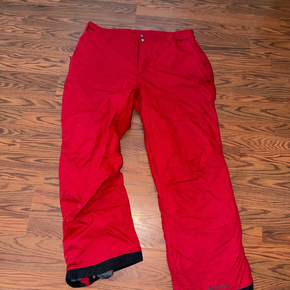 Columbia Men's Red Snow Pants Ski Pants Insulated Waterproof Size XXL